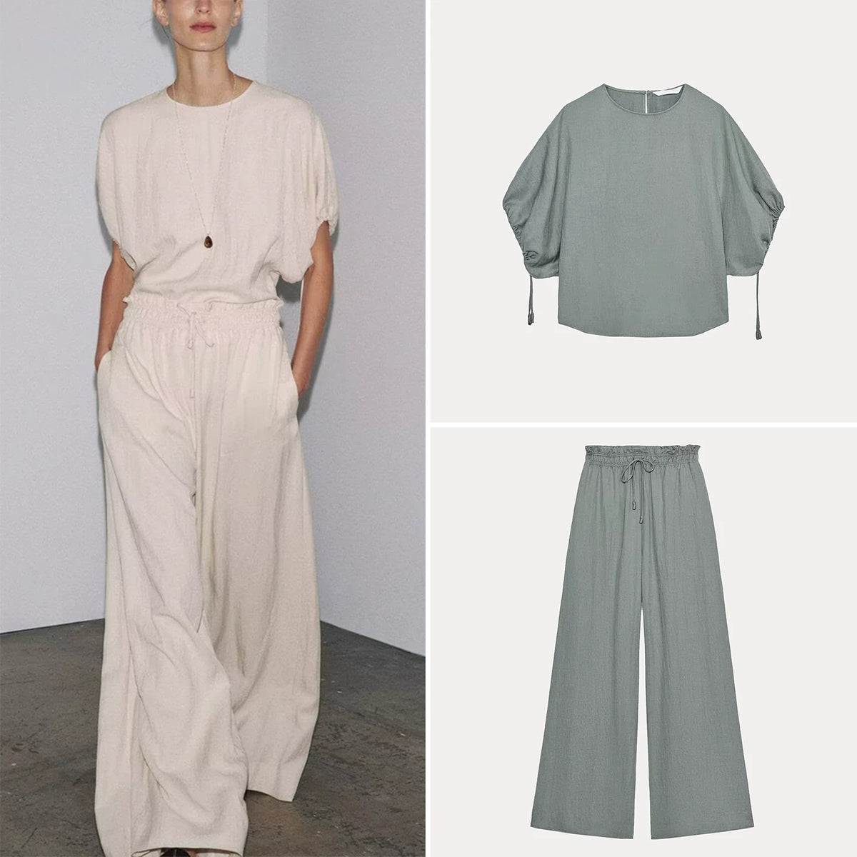 Pyjama-Style Shirt & Trousers Set