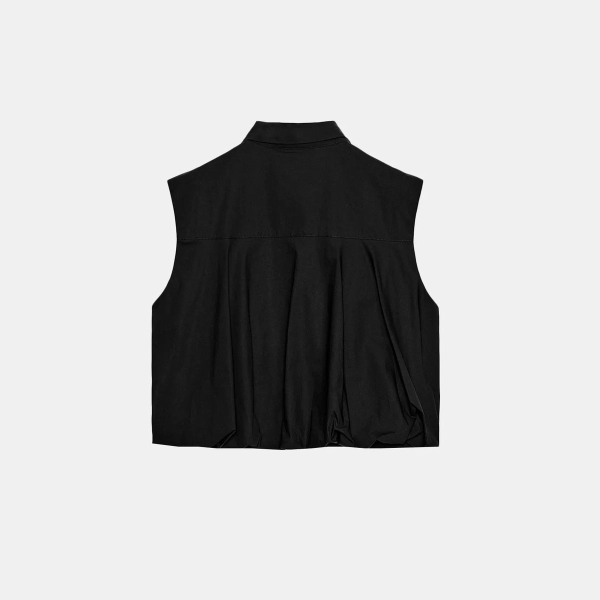 Sleeveless Collared Sculpted-Back Top