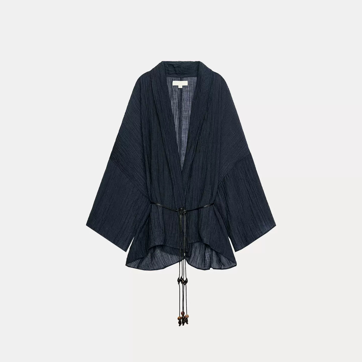 V-Neck Belted Jacket and Wide-Leg Set