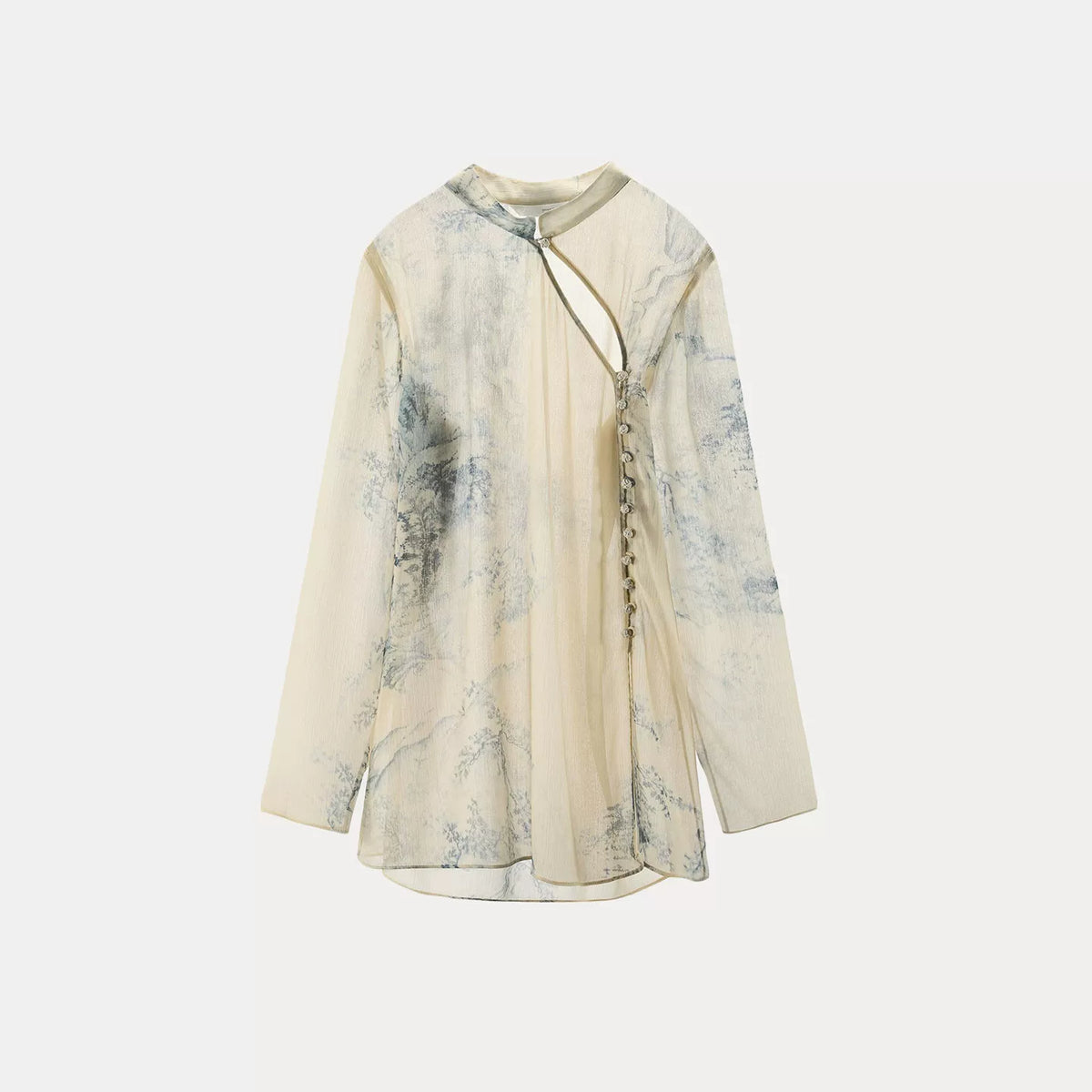 Printed Button-Front Shirt