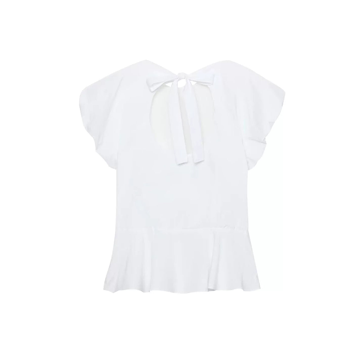 Open-Back Tie Flutter Sleeve Top