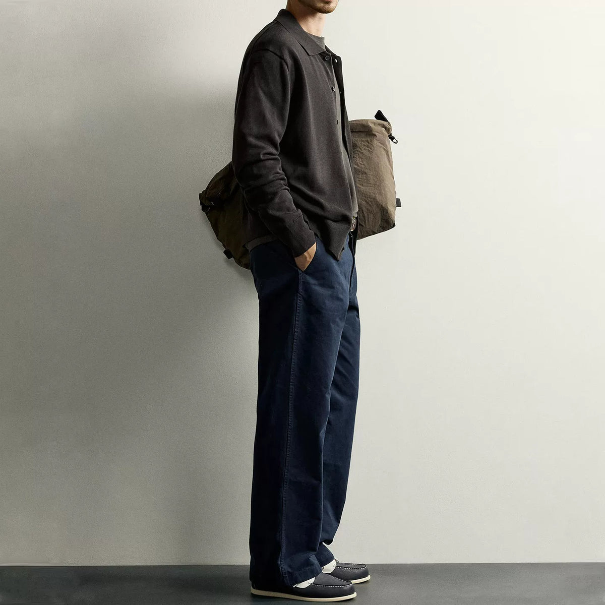 Slim Collared Knit Cardigan