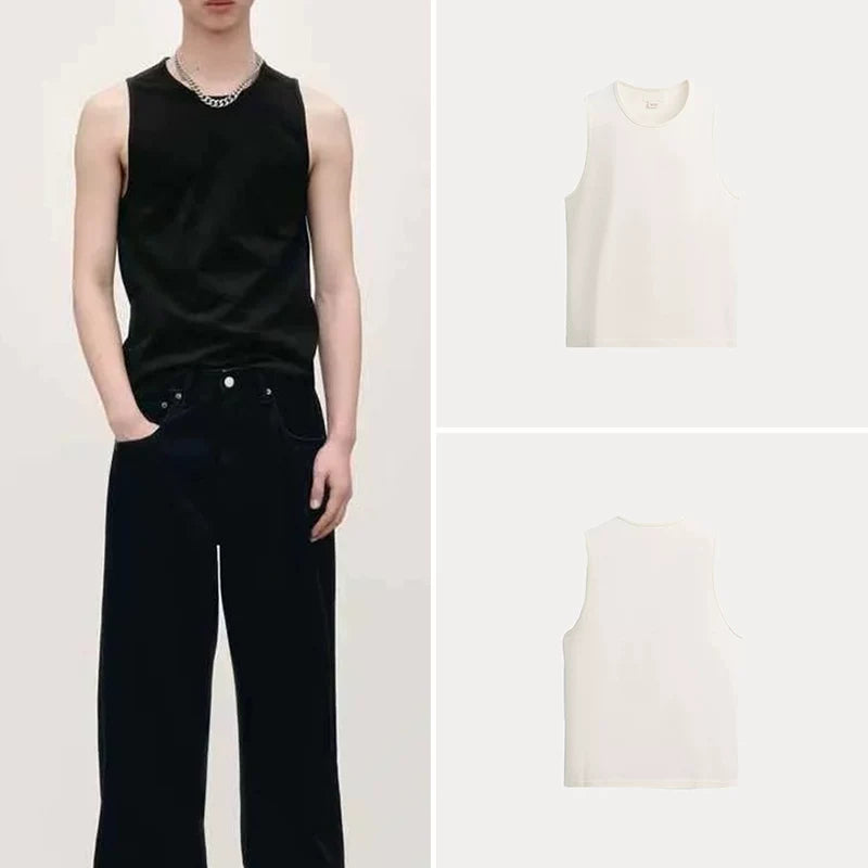 Solid Crew Neck Vest Top