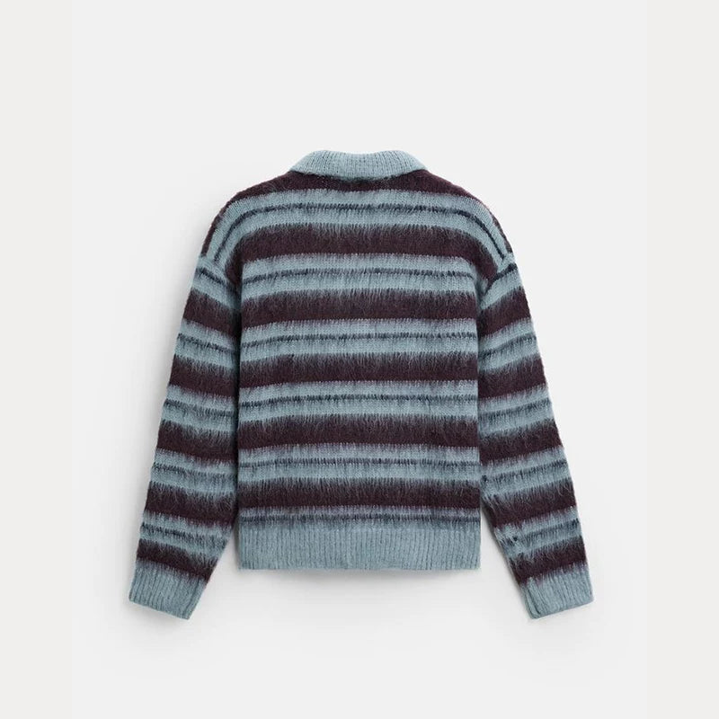 Brushed Striped Knit Polo