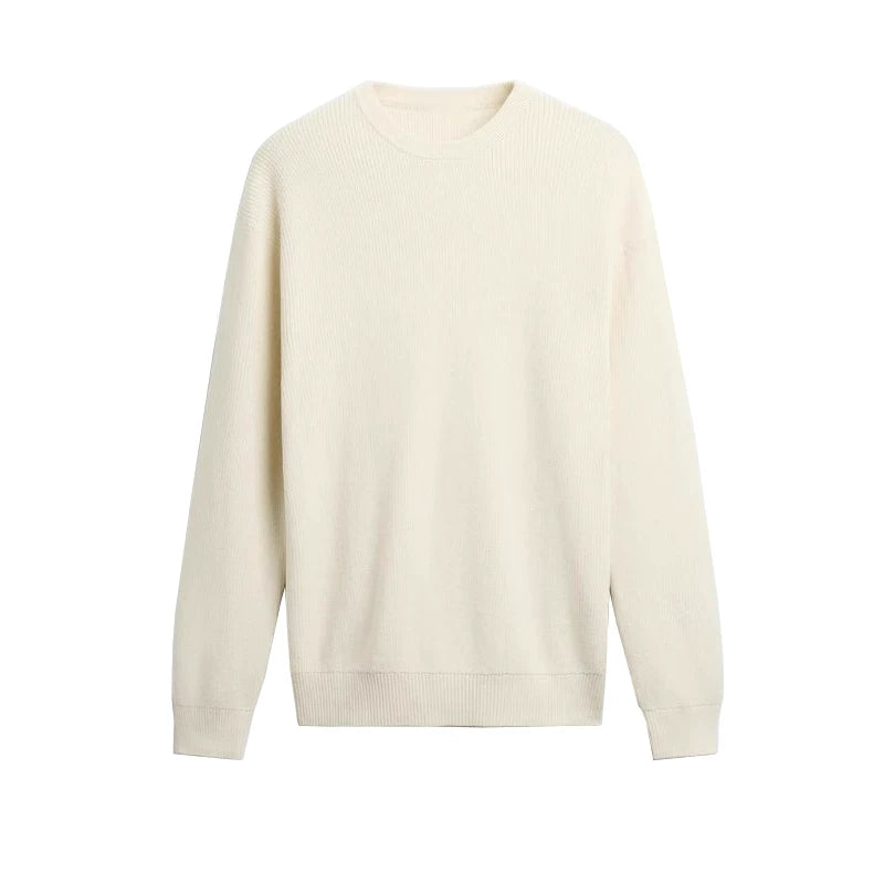 Wheat-Stitch Crew-Neck Sweater