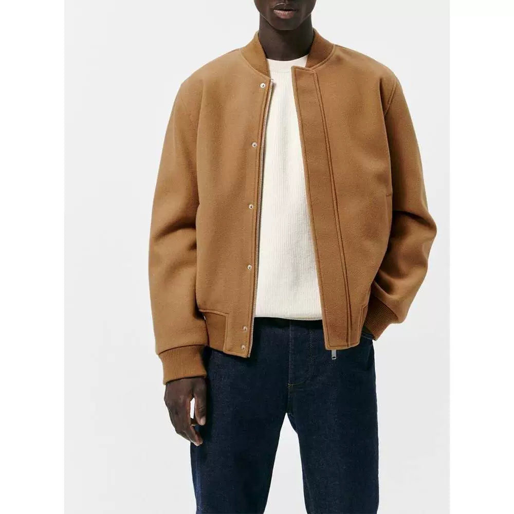 Wool-Blend Baseball Flight Jacket
