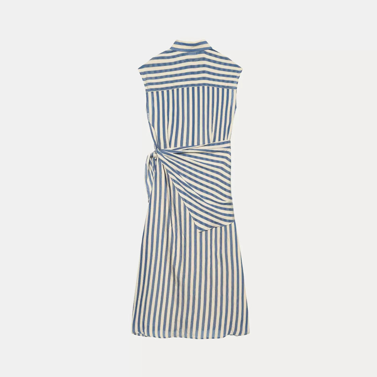 Striped Belted Shirt Dress