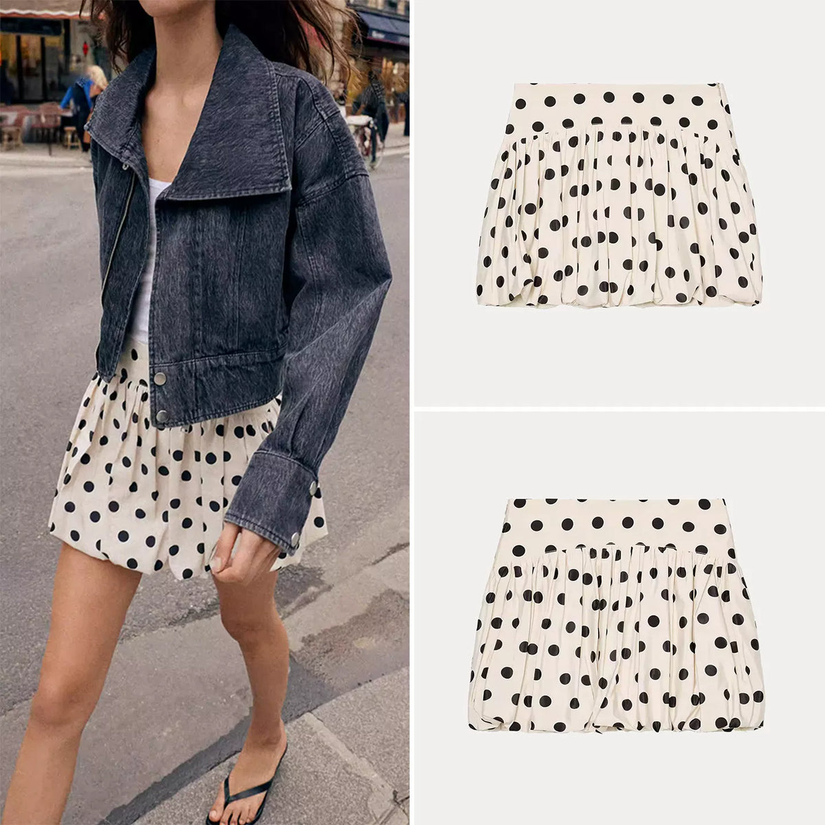 Voluminous Polka Dot Culotte Skirt