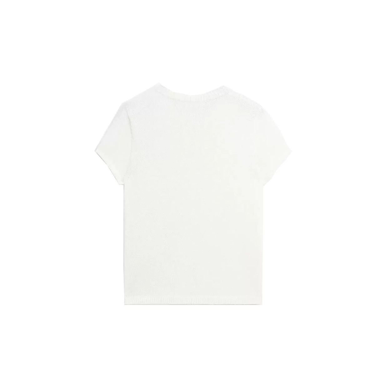 Button-Front Short-Sleeve Knit Top