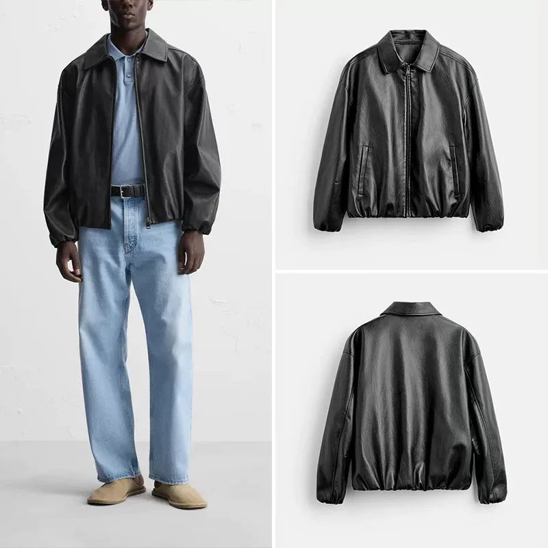 Faux Leather Zip Jacket