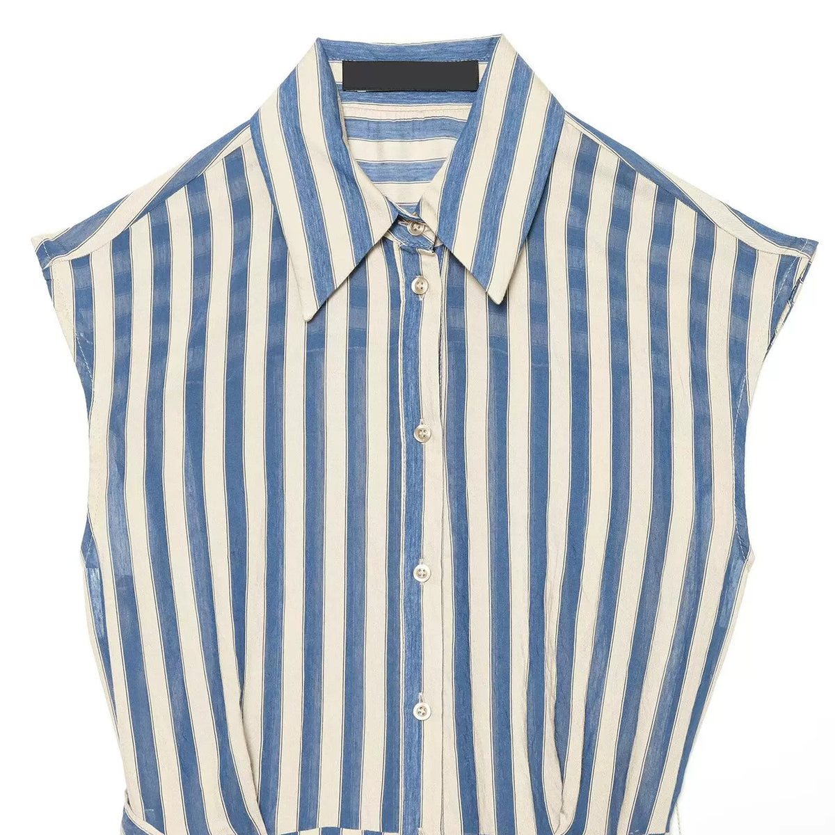 Striped Belted Shirt Dress