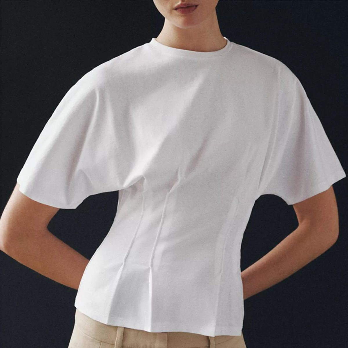 Waist-Tie Fitted T-Shirt