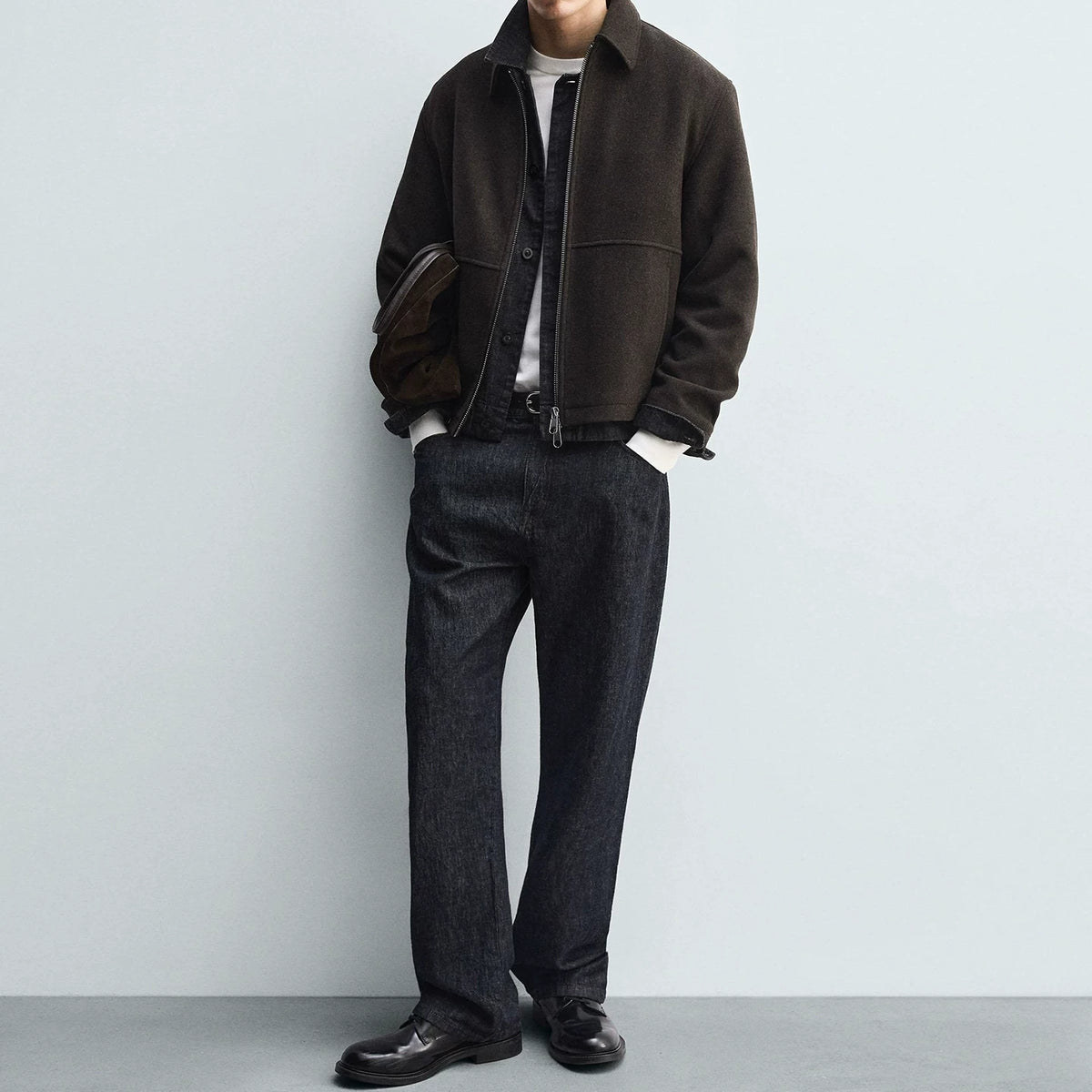Textured Zip Collar Jacket