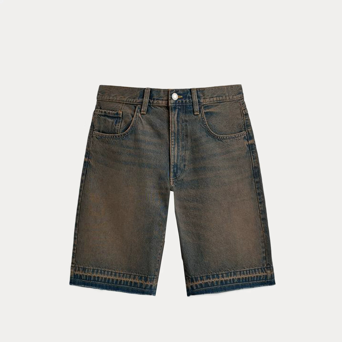 Washed Denim Relaxed Shorts