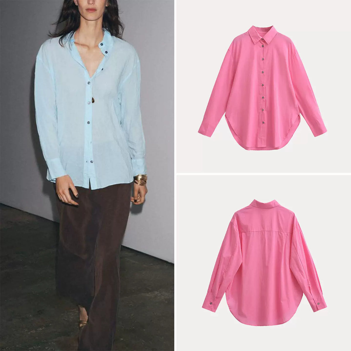 Ruched Collared Shirt