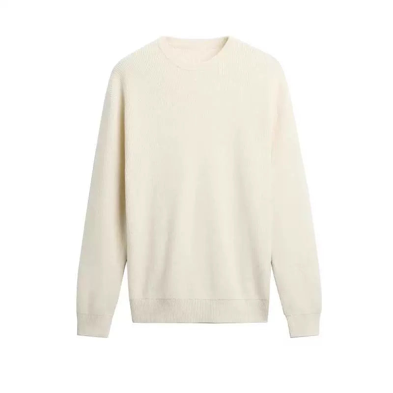 Wheat-Stitch Crew-Neck Sweater