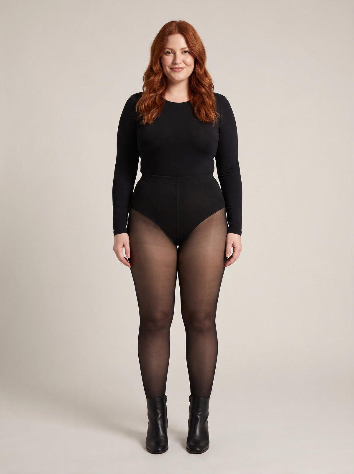 Fleece-Lined Sheer Leggings — size L/XL