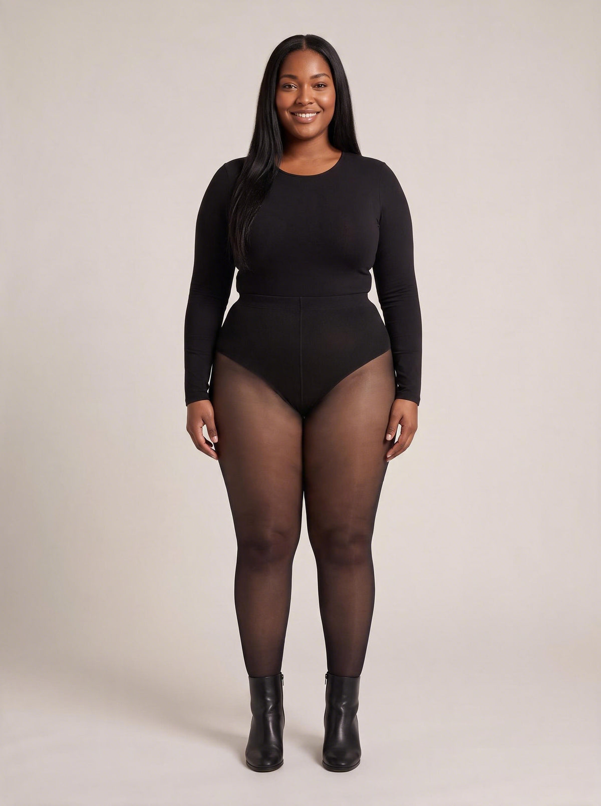 Fleece-Lined Sheer Leggings — size XXL/XXXL, plus-size friendly
