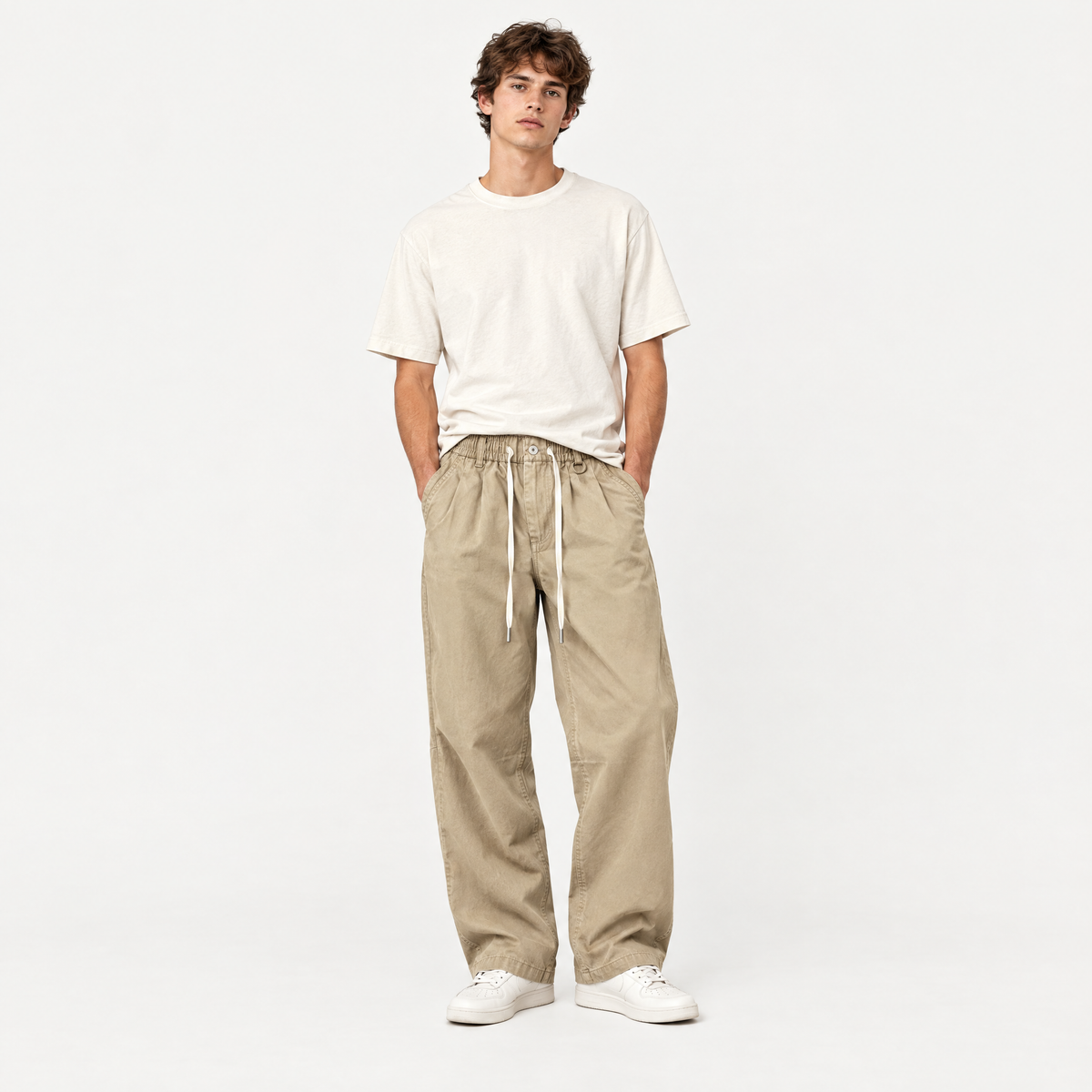 Loose Straight Cargo Trousers