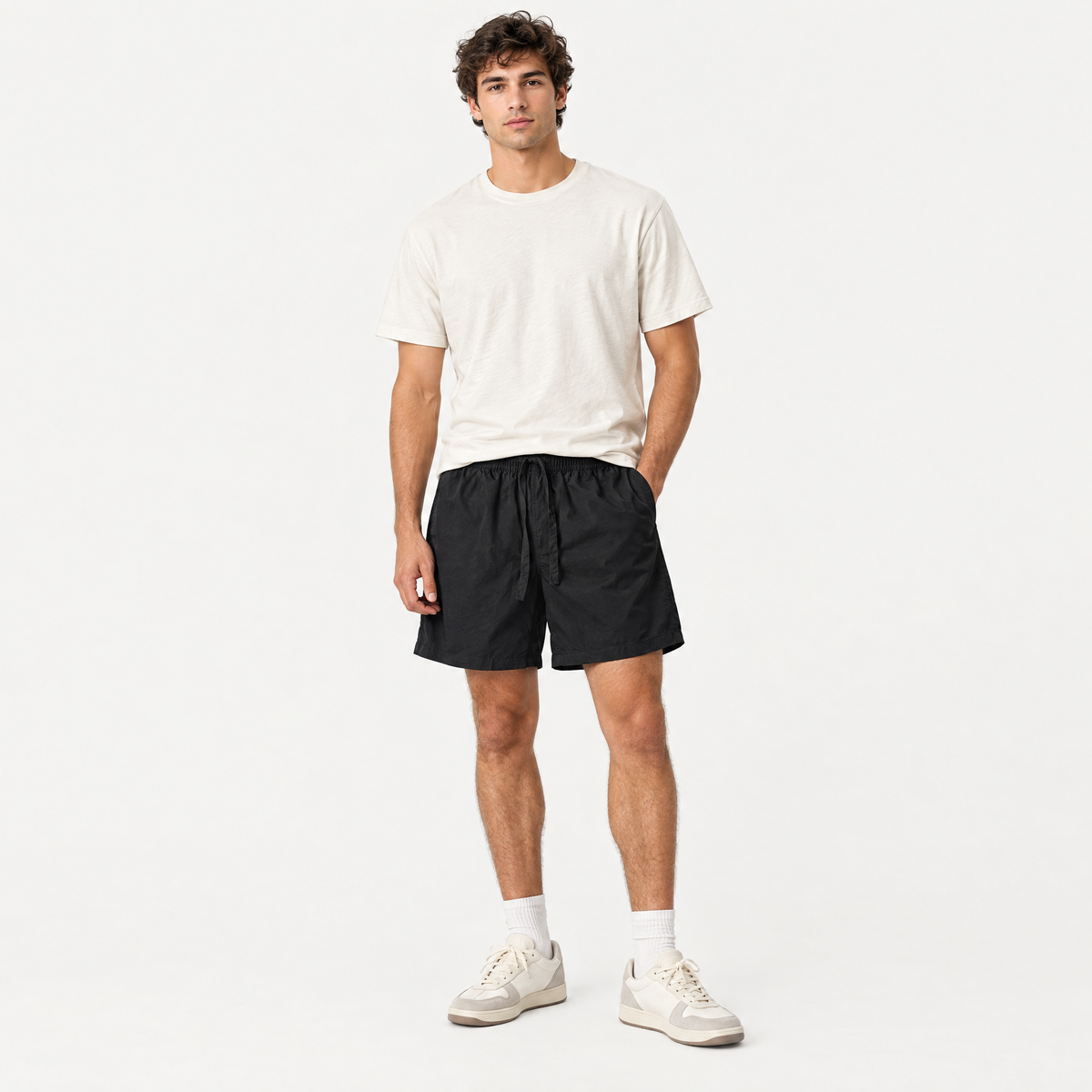 Elastic Drawstring Five-Point Shorts