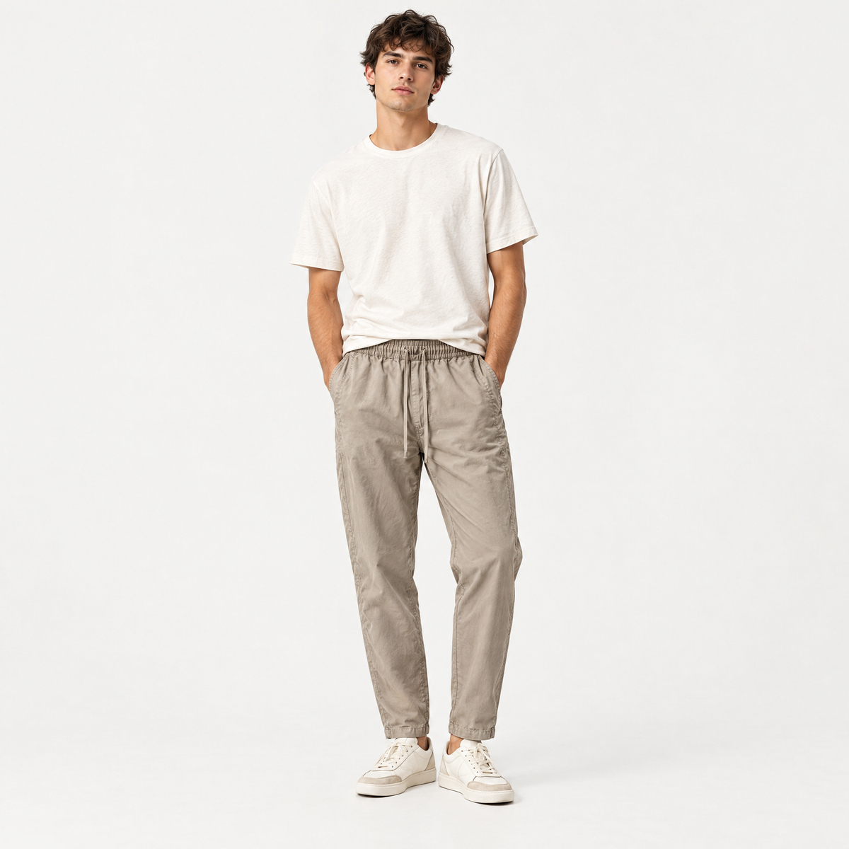 Elastic Tapered Cargo Trousers
