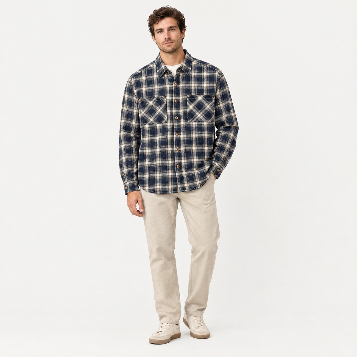 Retro Plaid Utility Overshirt